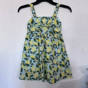 BTWEEN Girls Dress Lemon and Floral Green Girls Size 5